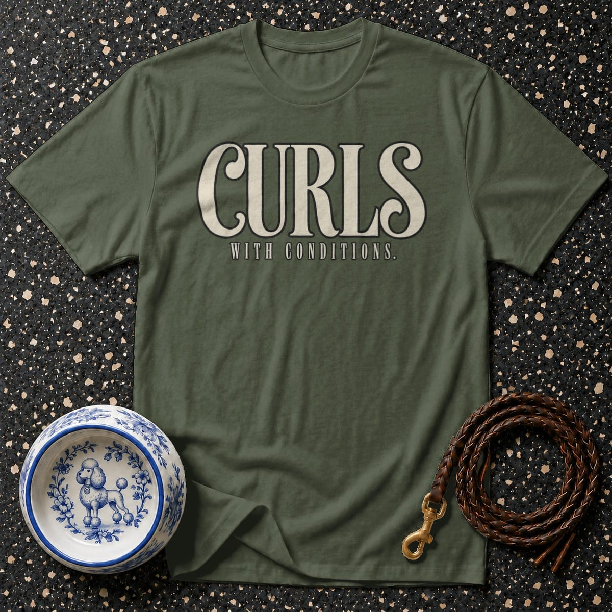 T-shirt Curls With Conditions Graphic T-Shirt Curls With Conditions T-Shirt | Premium Dog Lover Apparel
