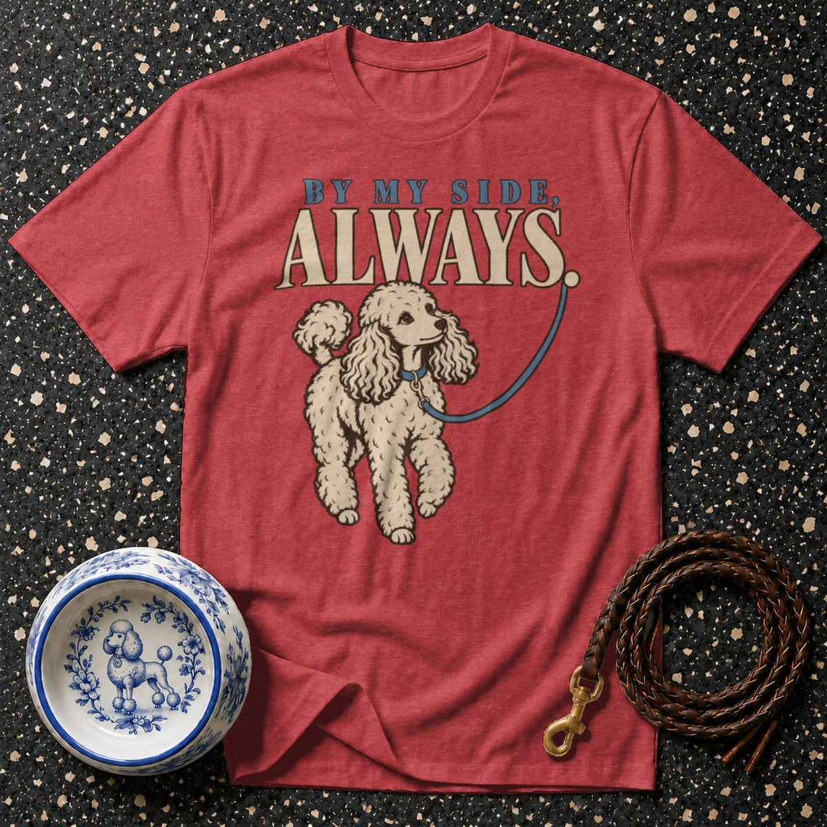 T-shirt By My Side Poodle T-Shirt Poodle Graphic T-Shirt | Vintage Dog Lover Tee