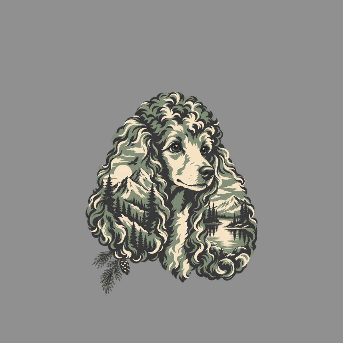 T-shirt Alpine Poodle Wilderness T-Shirt Poodle Landscape T-Shirt | Premium Dog Apparel