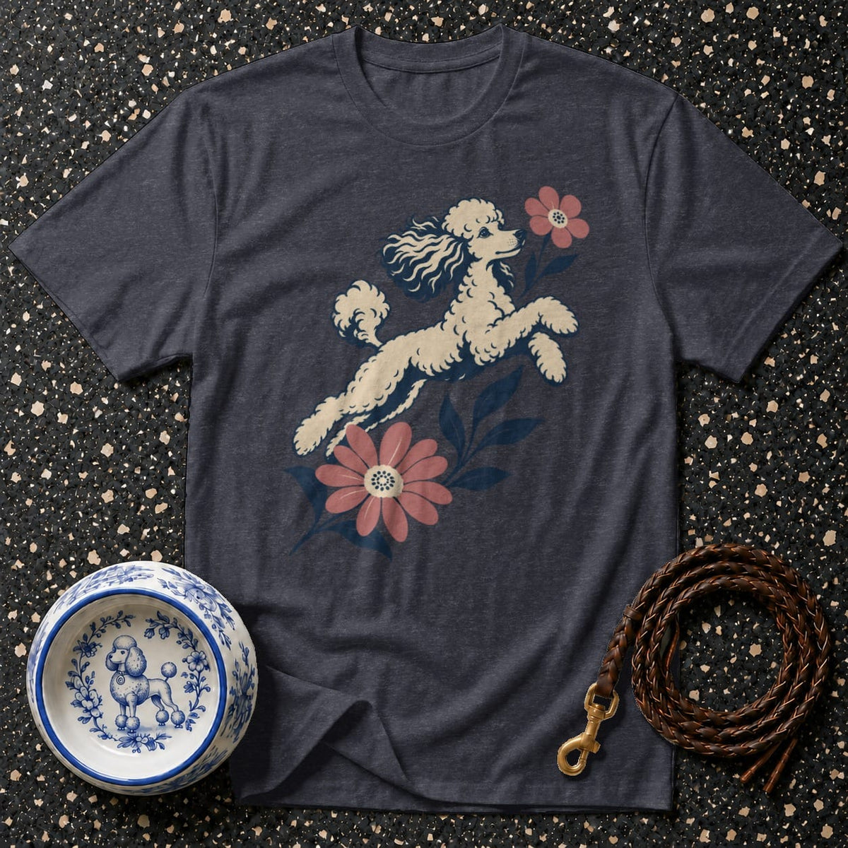 T-shirt Vintage Floral Poodle T-Shirt Vintage Poodle T-Shirt | Retro Floral Dog Tee