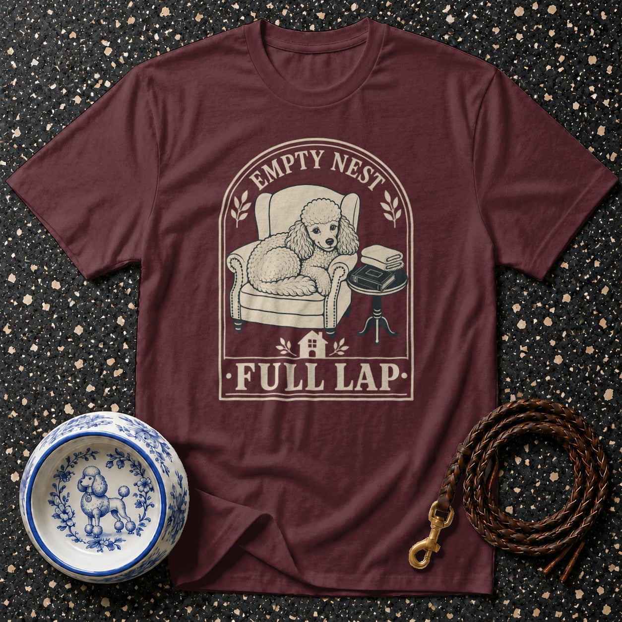 Maroon t-shirt with a
