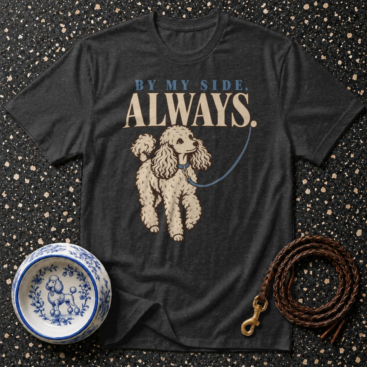 T-shirt By My Side Poodle T-Shirt Poodle Graphic T-Shirt | Vintage Dog Lover Tee