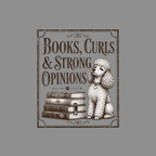 Books, Curls & Opinions Poodle Tee Poodle Books & Strong Opinions T-Shirt | Pawsitively Poodles