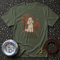 T-shirt with poodle and fall leaves graphic, text "Fall Has Been Approved."