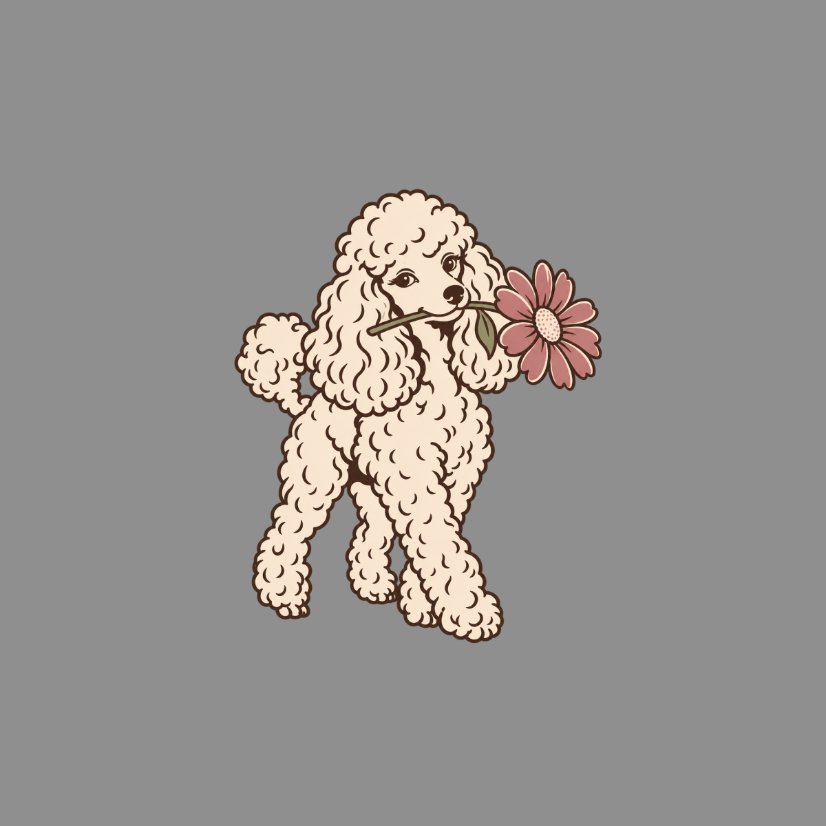 T-shirt Vintage Poodle Flower T-Shirt Poodle Flower T-Shirt | Premium Dog Apparel