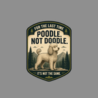 Poodle with text "For the last time, poodle. Not doodle. It's not the same."