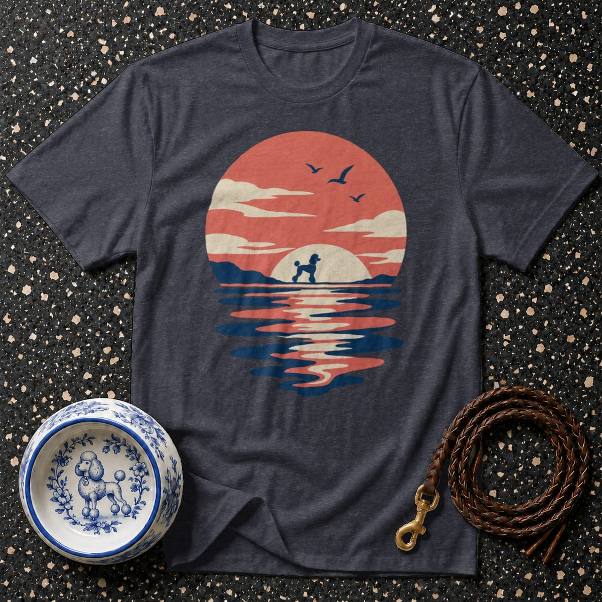 T-shirt Retro Poodle Sunset T-Shirt Poodle Sunset T-Shirt | Premium Dog Apparel