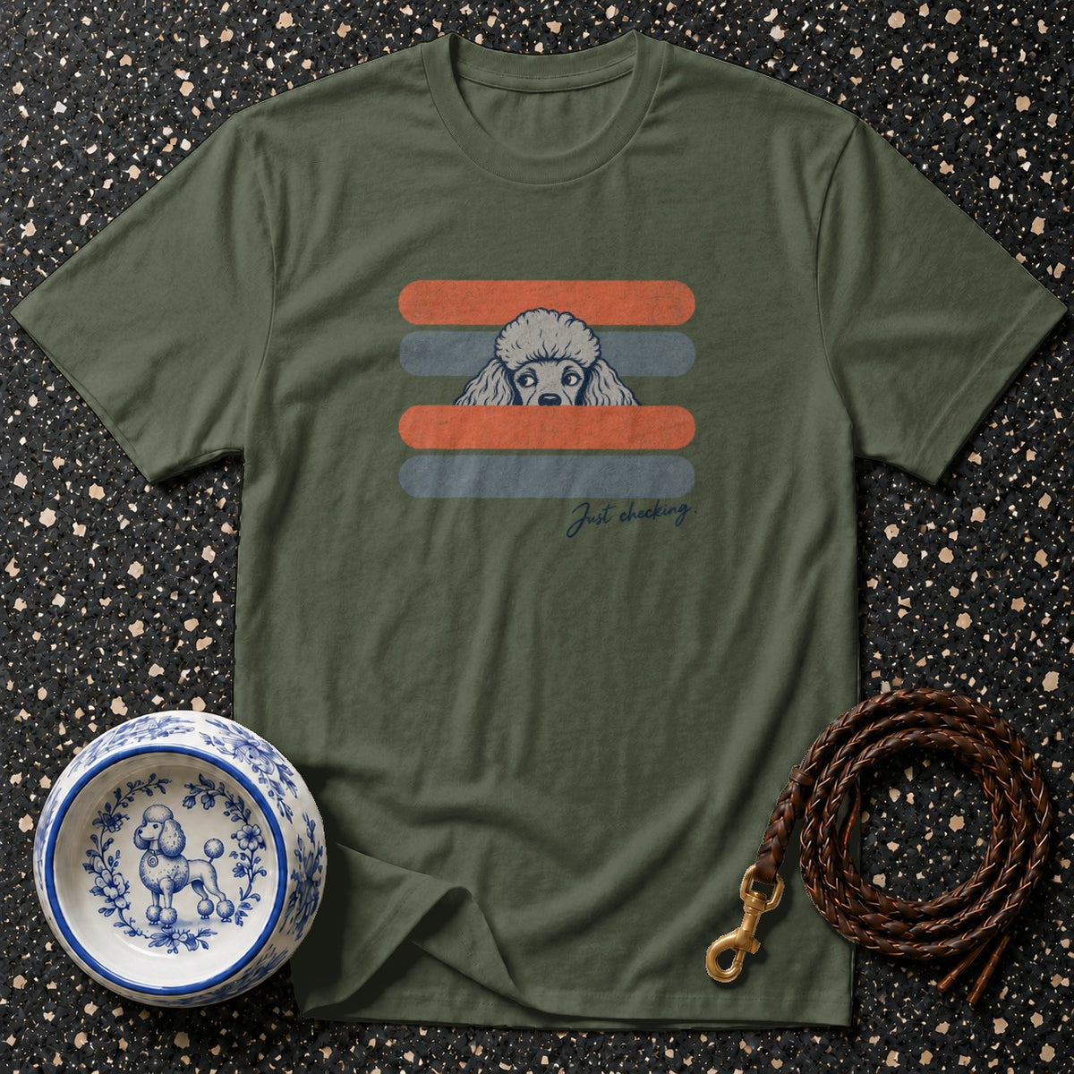 Just Checking Retro Poodle T-Shirt