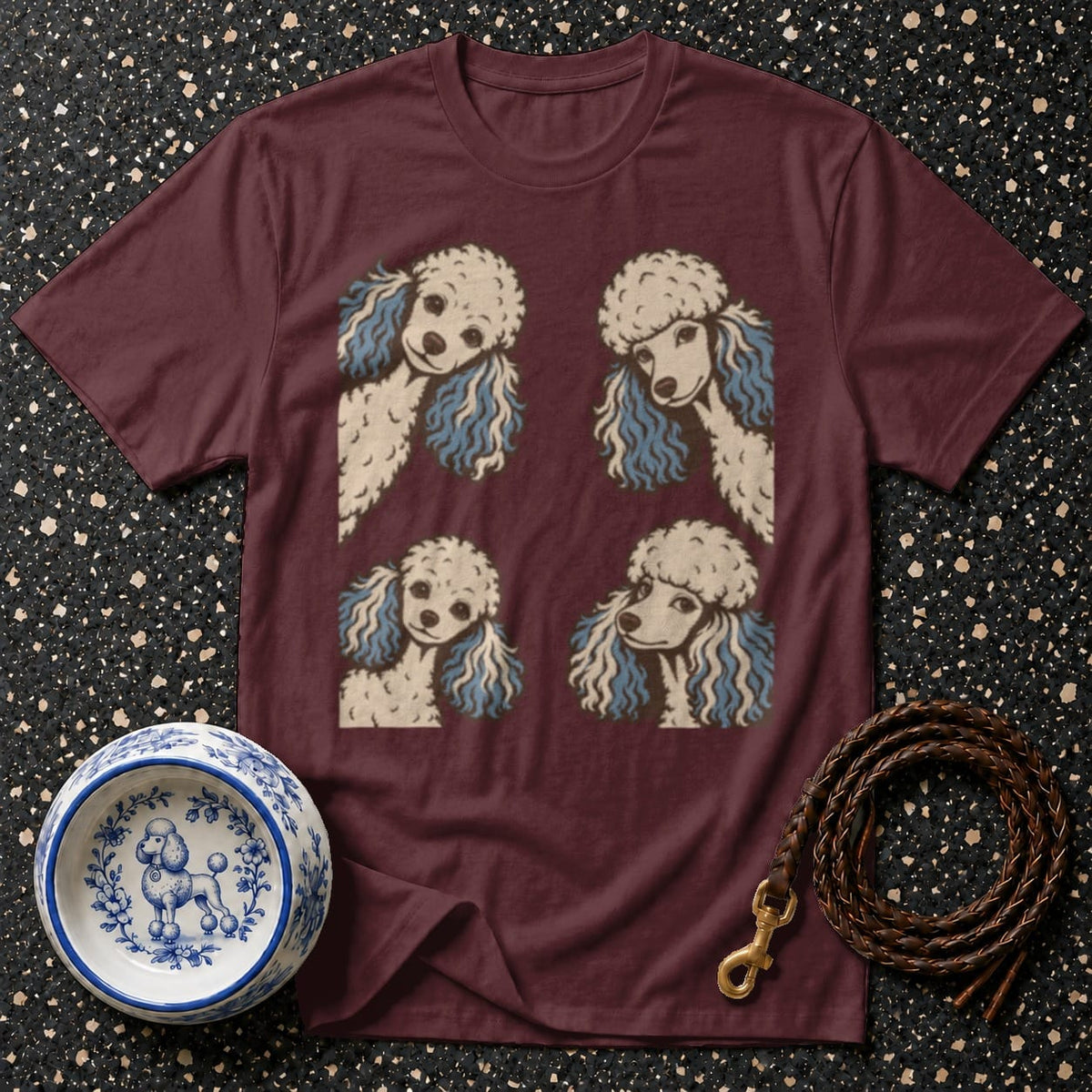 T-shirt Vintage Poodle Graphic T-Shirt Poodle Portrait T-Shirt | Adorable Dog Apparel