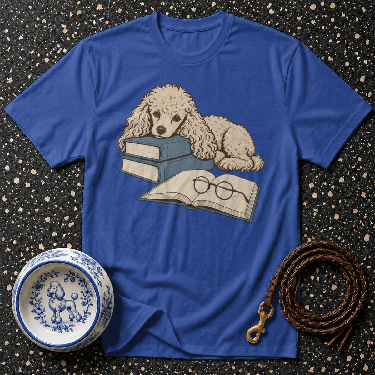 T-shirt Literary Poodle Bookworm T-Shirt Poodle Reading T-Shirt | Bookish Dog Apparel
