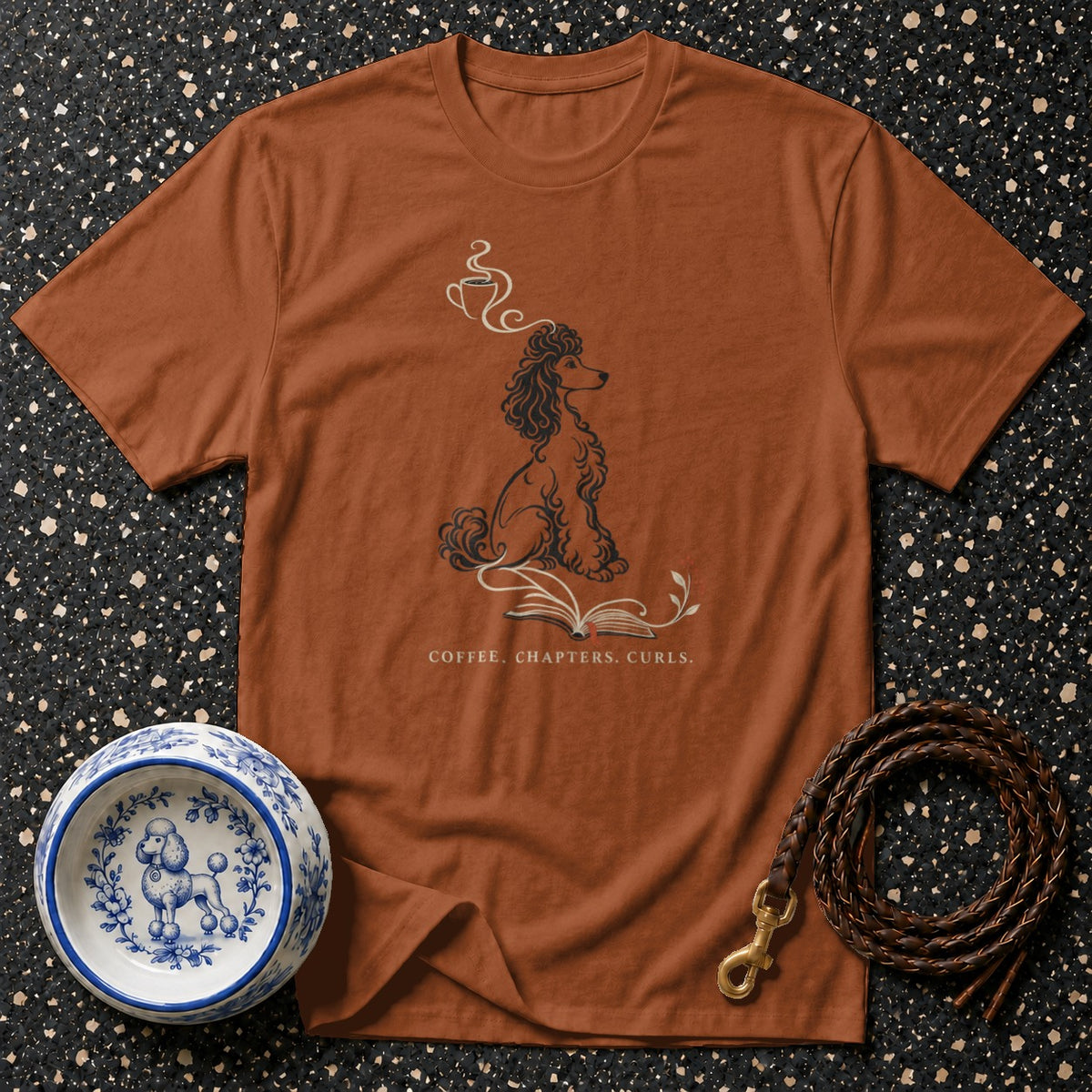 Coffee Chapters Curls Poodle T-Shirt